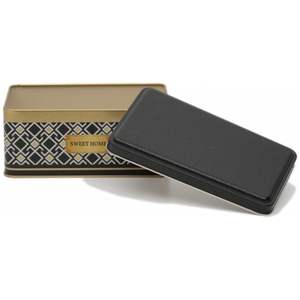 1.6L Patrón sin costuras Diseño Líneas geométricas Fondo negro 115x190x80mm Caja de almacenamiento de metal rectangular - Product Image 4