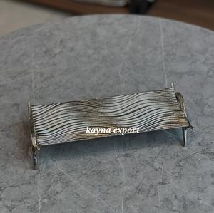 Plateau de service rectangulaire en métal poli décoratif de luxe pour mariage, plateau à salade, comptoir, utilisation en restaurant - Product Image 3