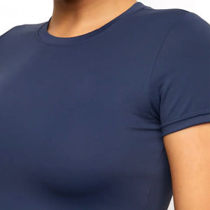 Top corto para mujer, camisetas con logotipo personalizado, Top corto de gran tamaño para mujer, ropa informal, camisetas transpirables de secado rápido, aceptamos OEM - Product Image 4