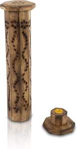 Wooden <b>Incense</b> Stick & <b>Cone</b> Burner Holder Tower Large Organic Eco Friendly Ash Catcher Agarbatti Holder Rustic Style Hand Carved - Product Image 3