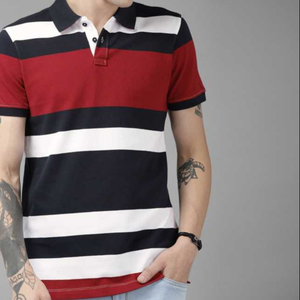Venta caliente hombre casual tops ropa combinación de colores cuello vuelto 100% algodón personalizado Polo camiseta - Product Image 1