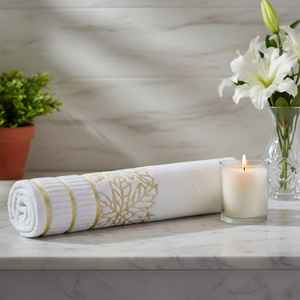 Serviette de bain turque de luxe 100% coton velours, motif moderne, 50x90cm, 500 GSM, super absorbante, ultra douce, longue durée - Product Image 3