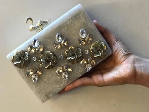 กระเป๋าคลัทช์ทำด้วยมือสไตล์โบฮีเมียน100% ตกแต่งโซ่ที่ออกแบบใหม่ - Product Image 3