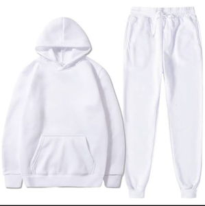 Top vente 100% coton OEM solide pull régulier sweat à capuche sweats ensembles de pantalons survêtements écologiques pour hommes prêt à expédier - Product Image 3