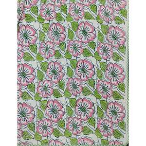 Luxury Hand Block Printed Cotton Single Dohar Floral Coverlet <b>Bedspread</b> Available Queen <b>King</b> Soft Customized Stitching Technique - Product Image 2