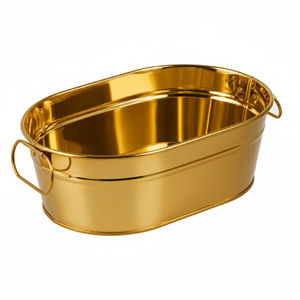 Hielera para Cerveza de Latón con Acabado Dorado Brillante, Cubitera para Champán Martillada de Tendencia para Bares y Discotecas, Enfriador de Vino para Fiestas Nocturnas - Product Image 2