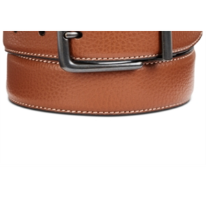 Cintura Perry Ellis Portfolio 35mm Casual Reversibile in Vera Pelle di Vacchetta Marrone con Fibbia in Lega, Taglia 32, Lusso Classico Formale - Product Image 3