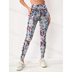 Pantalons de yoga pour femmes taille haute, vente en gros d'usine, vêtements de sport, leggings de sport personnalisés imprimés, contrôle du ventre, leggings pour femmes grandes tailles - Product Image 1