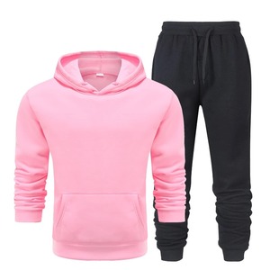 Custom High Quality Eco-Friendly Winter Cotton/Nylon Tracksuit Unisex Hoodie Jogger Set Oversized Pullover Fleece Drawstring - Product Image 2