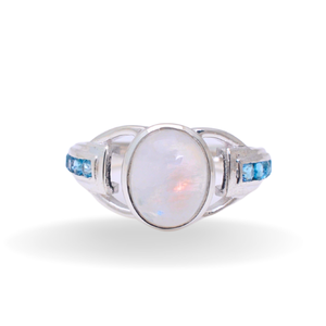 แหวนเงินสเตอร์ลิงสีฟ้าประดับพลอยเทียมสำหรับเป็นของขวัญทำมือสำหรับงานแต่งงานแหวนพลอยเทียมฝังเพชรสำหรับ925 - Product Image 2