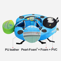 Mambobaby Flotteur Bébé 3D Air-Free Coccinelle Bleu Océan, Flotteur de Piscine Non Gonflable pour Nourrisson