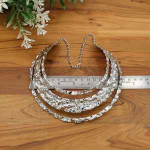 Collar Gargantilla Plateado para Mujer, de Acero Inoxidable, Diseño en Capas, Ancho, Resistente al Deslustre - Product Image 2