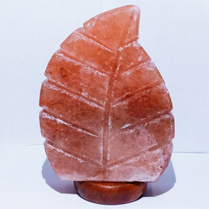 Lampe à sel de l'Himalaya à feuilles inversées par USB Décoration d'intérieur écologique Fleur sculptée Style nautique pour Noël Produit d'artisanat naturel - Product Image 5