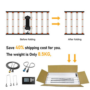 Lámpara LED de Cultivo Hidropónico de Espectro Completo de 8 Barras y 800W, Regulable, IP65, con Soporte para Floración - Product Image 5