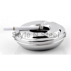 Ash Tray Stainless Steel <b>Ashtray</b> Tabletop Round Stainless Steel Ash Tray at Wholesale Price - Product Image 3