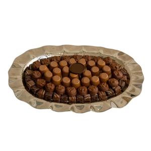 <b>Fancy</b> Decorative Silver Finish Aluminum Serving Tray With Decorative Bow Handle Modern Rectangular <b>Chocolate</b> Tray For Home Decor - Product Image 5