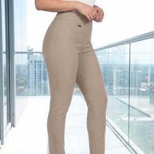 Pantaloni da Donna a Vita Media, Elasticizzati, Slim Fit, Cropped, Stile Pencil, per Ufficio e Lavoro Casual - Product Image 1