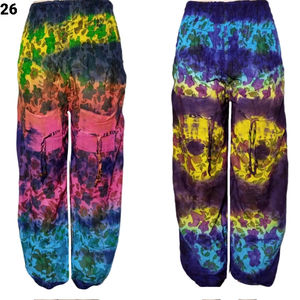 SK Noor Sons กางเกงผ้าฝ้ายพิมพ์ลายมัดย้อมทันสมัยเอวยางยืดระบายอากาศได้ดีมีคุณภาพสำหรับฤดูใบไม้ผลิฤดูร้อน - Product Image 1