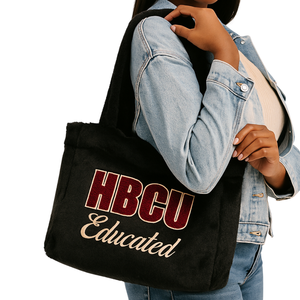 Bolso Tote de Felpa con Bordado de Chenilla, Diseño Delta Negro, Estilo HBCU, Regalo Personalizado para Hermandad Griega Divine Nine - Product Image 4