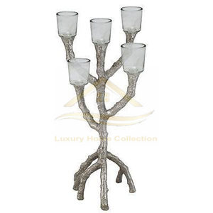 Bois de cerf 5 en 1 couleur argent aspect luxueux cire bougeoirs porte-pots fournitures église bougeoir accessoires fournitures - Product Image 1