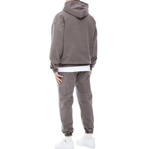 Top Tendance Personnalisé Hommes de Haute Qualité Coton Polaire Acide Lavé à Capuche et Pantalon de Survêtement Jogger Polaire Survêtement Ensemble - Product Image 5