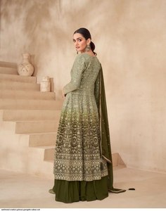 Traditional Salwar Kameez Set (<b>Top</b> Bottom & Dupatta) Heavy Work Georgette Santoon Fabric for Wedding & Party <b>Festive</b> Season - Product Image 4