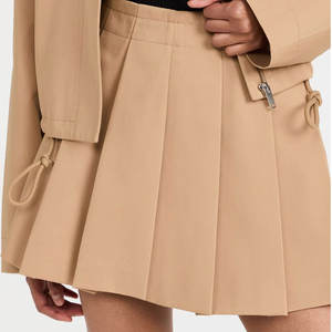 Falda Midi para mujer, falda escolar transpirable con decoración plisada de algodón elástico con logotipo personalizado - Product Image 4