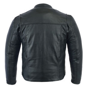 Veste de moto pour hommes Veste en cuir chaude pour hommes à manches longues Moto pour hommes Loisirs Mode Col Debout Veste mince - Product Image 2
