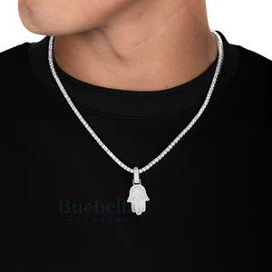 Bijoux Hip Hop Glacé Collier Personnalisé Rappeur Main de Moissanite Collier Argent 925 VVS Mossanite Pendentif Homme - Product Image 2