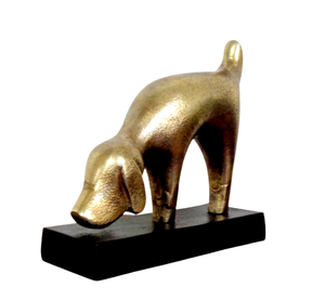 Diseño caliente estatua de perro personalizada acabado de latón fundido de aluminio decoración única para el hogar escultura ornamento Material de Metal de Color negro - Product Image 1