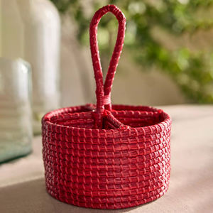 Great price seagrass straw utensil holder basket wholesale natural sea grass <b>cutlery</b> caddy - Product Image 3
