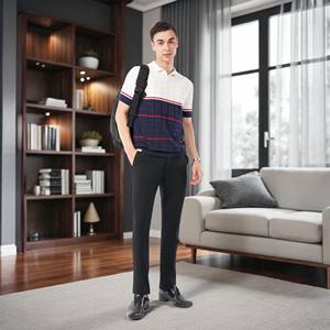 Camiseta de punto de verano de alta calidad para hombre, algodón peinado, Media manga, diseño ligero de lujo con patrón - Product Image 5