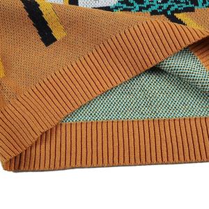 Suéter de punto personalizado OEM ODM para hombre, suéter de punto de manga larga con patrón personalizado, suéter de punto Jacquard informal de gran tamaño - Product Image 6