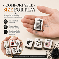 Ensemble de Mahjong Américain Personnalisé de Luxe pour Halloween, 160 Tuiles en Acrylique avec Motifs Serpent et Crâne Effrayants pour les Soirées Poker et Jeux
