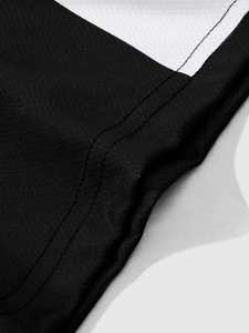 Camiseta Preppy Colorblock para hombre, de manga corta camiseta de fútbol, estilo para uso diario en la escuela de primavera y verano, técnica impresa - Product Image 6