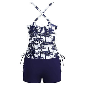 Ensemble de maillot de bain 2 pièces pour femme, haut et short, écologique, séchage rapide, Spandex/Polyester, extensible et confortable, logo sur le devant - Product Image 2