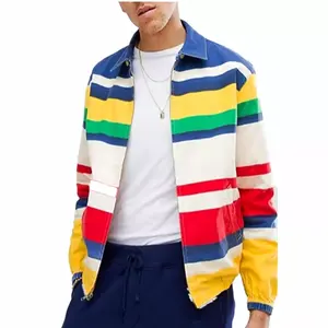 2022 moda gökkuşağı renk rahat Streetwear Denim kot ceket özel yüksek kaliteli Denim mont ve ceketler