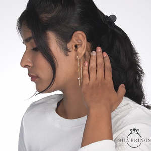 ต่างหูทรงหยดน้ำทรงเสน่ห์ เงินแท้ 925 - Product Image 4