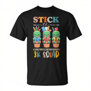 T-shirt 3K Squad Cactus pour enseignants, design sur le thème de l'école préscolaire et préscolaire - Product Image 2