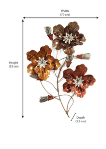 Arte de pared metálico de latón Ak, arte de hierro para pared de Metal, multicolor, Floral, Accent, arte colgante - Product Image 4