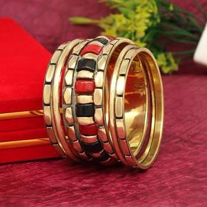 Brazaletes de moda de India, cuentas de resina con brazalete de Metal, juego de 6 joyas y accesorios de moda, fábrica directa hecha a mano por HF CRAFTS - Product Image 3