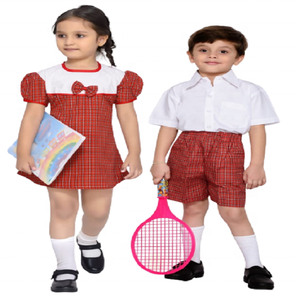 Suministro de fábrica, conjunto de uniformes de escuela primaria personalizados de calidad superior para niños y niñas, camisa de manga corta, estilo de jardín de infantes - Product Image 4