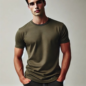 Haute qualité 100% coton col roulé manches courtes coupe régulière respirant personnalisé tissu poids blanc T-Shirts pour hommes - Product Image 5