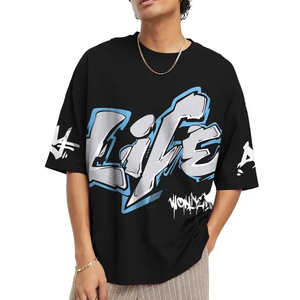 เสื้อยืดโอเวอร์ไซส์สำหรับผู้ชายดีไซน์พิมพ์ลายหน้าจอแบบกำหนดเองวัสดุผ้าฝ้าย100% เสื้อยืดลำลองคุณภาพสูงสำหรับฤดูร้อน - Product Image 5