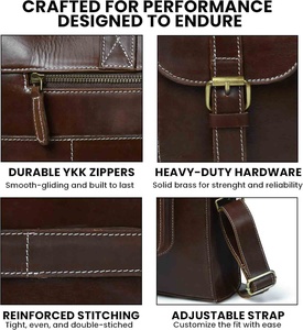 Sac d'ordinateur portable en cuir de qualité supérieure mallette pleine fleur faite à la main avec sacoche à bandoulière de luxe compartiment de voyage d'affaires de bureau souple - Product Image 4