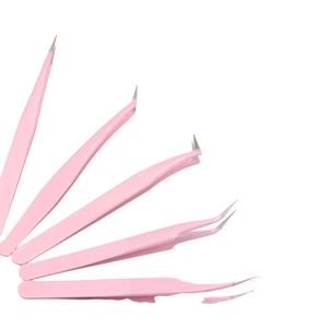 Pince à cils personnalisée de marque privée pince à épiler droite pince à épiler d'extension de faux cils faite à la main outils de cils - Product Image 3