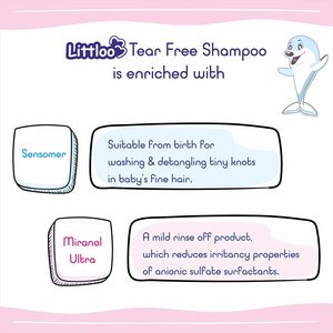 Champú sin lágrimas Littloo-Fórmula suave, ultra hidratante sin lágrimas para bebés, niños pequeños y niños enriquecidos con glicerina-100ml - Product Image 3