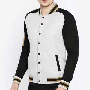 Veste universitaire en toile d'hiver de haute qualité pour homme, col montant, logo sur le devant, doublure en coton écologique - Product Image 2