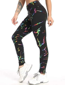 Leggings de sport personnalisés à effet push-up, taille mi-haute, en spandex/polyester, respirants, séchage rapide, pour la salle de sport, l'exercice et la course à pied - Product Image 4