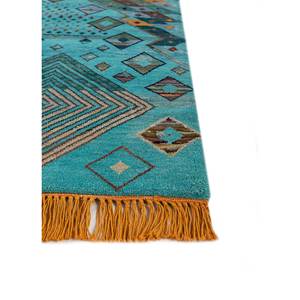 Alfombra Manchaha Azul de Lana y Seda de Bambú Anudada a Mano, Diseño Geométrico Clásico de Gran Tamaño para el Hogar, Sala de Estar, Pasillo - Les-8161 - Product Image 4